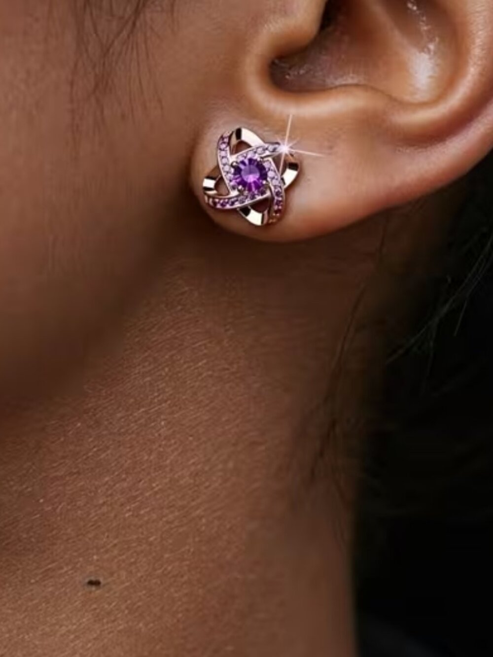 Amethyst Earrings - Pierced - New - Picture 3 of 3